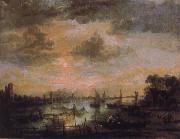 Fishing by moonlight Aert van der Neer